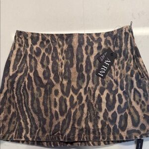 AFRM Animal Print Mini Skirt - Brown